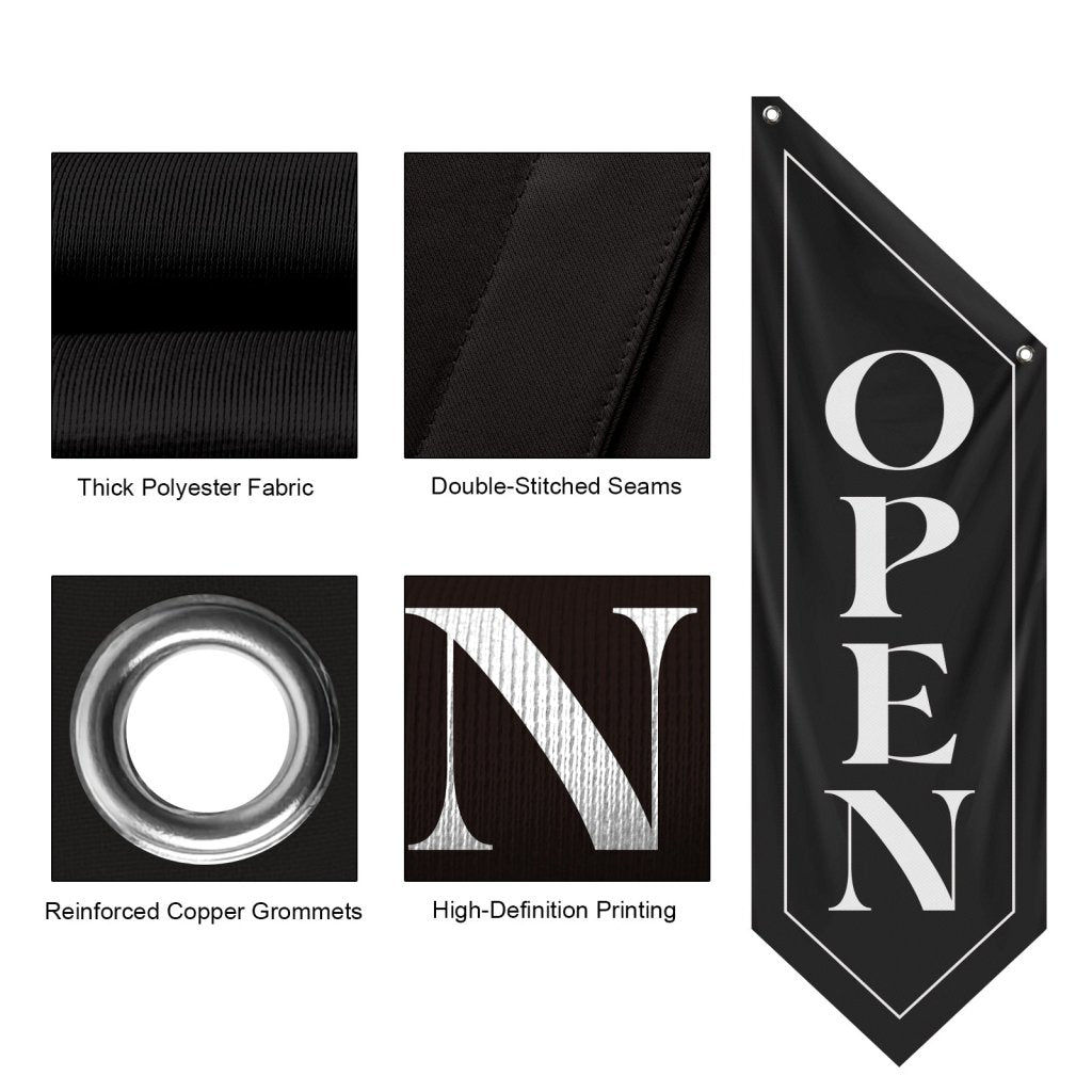 Cocktail Bar Open Thick Polyester Wall Flag, (Flag Only)