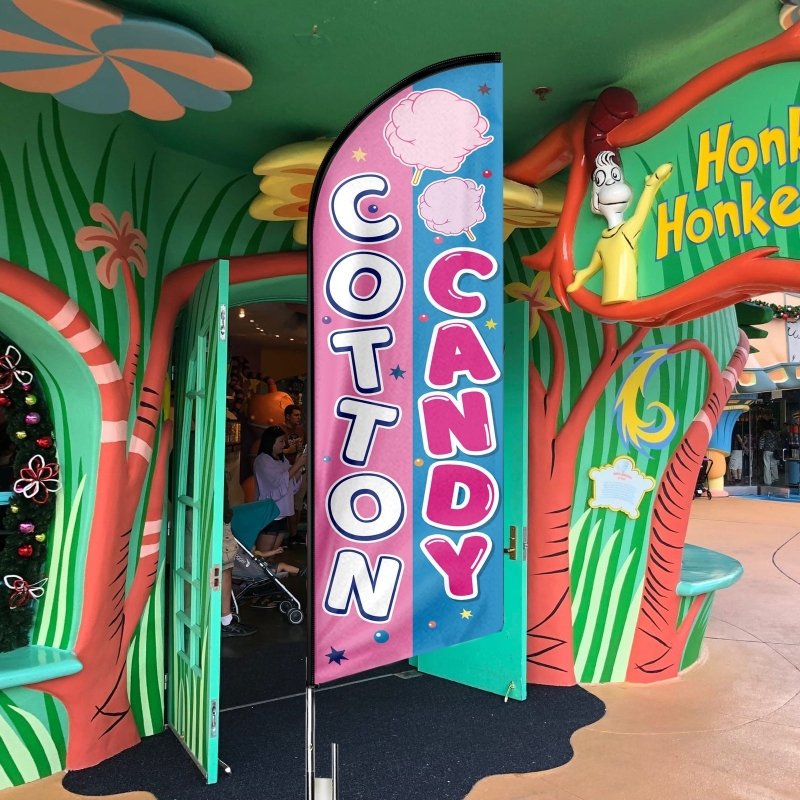 Cotton Candy Flag - 11FT Cotton Candy Swooper Flag with Pole Kit(3.4m)