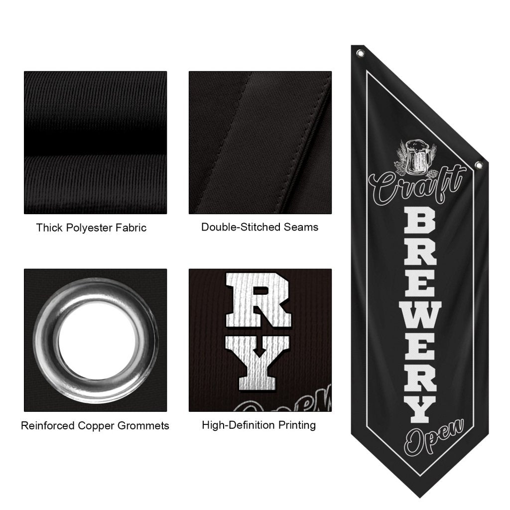 Craft Brewery Open Double - Sided Wall Banner, (Flag Only)