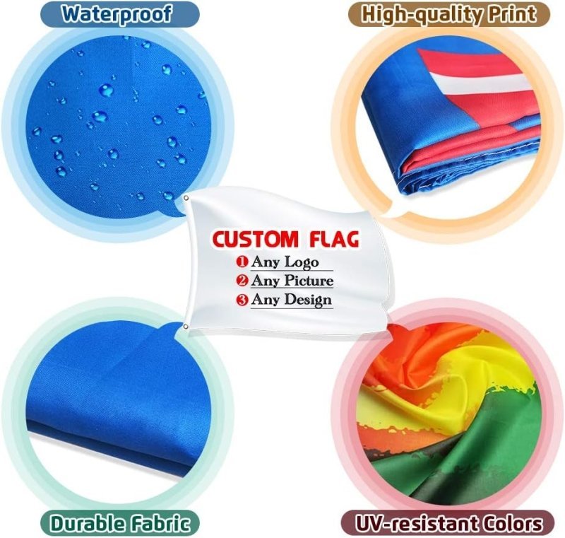 Custom Flags - 3X5,5X8,6X10FT,Single/Double - Sided(Flag Only)