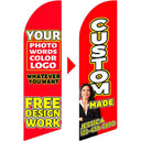 Custom Swooper Flag 2x8,3x12FT,Single/Double Side (Flag Only)