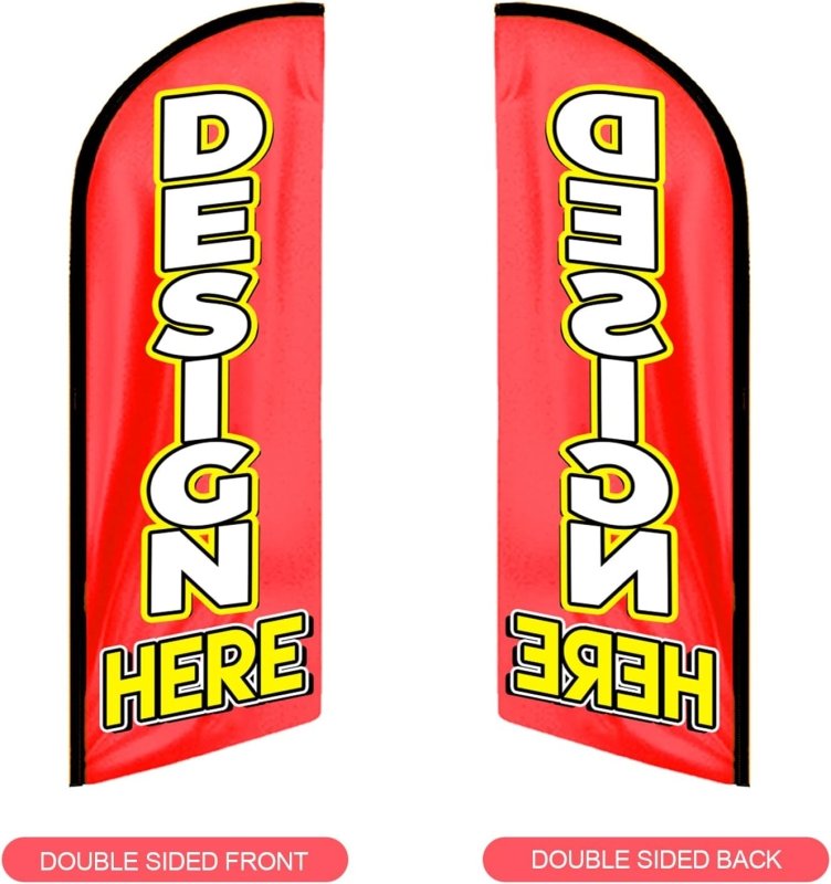 Custom Swooper Flag 2x8,3x12FT,Single/Double Side (Flag Only)