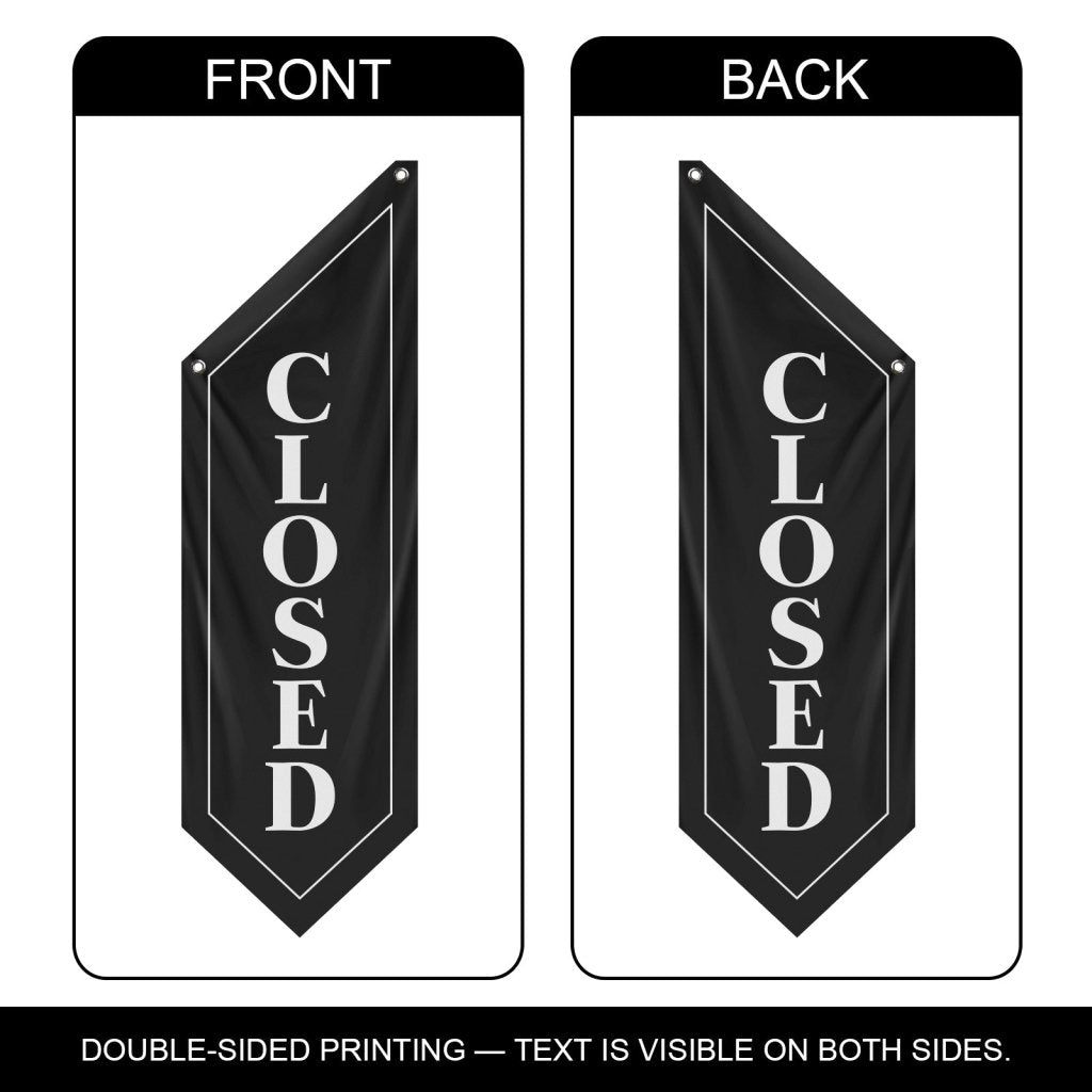 Double - Sided Fabric Closed Banner – Black(Flag Only)