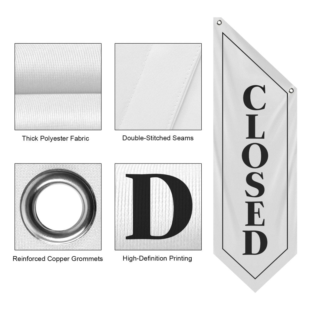 Double - Sided Fabric Closed Banner – White(Flag Only)