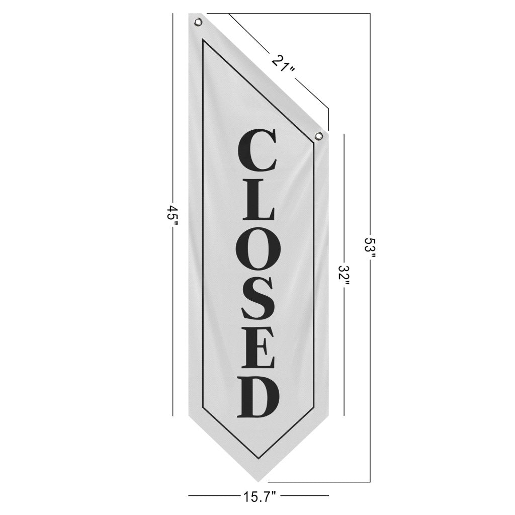Double - Sided Fabric Closed Banner – White(Flag Only)