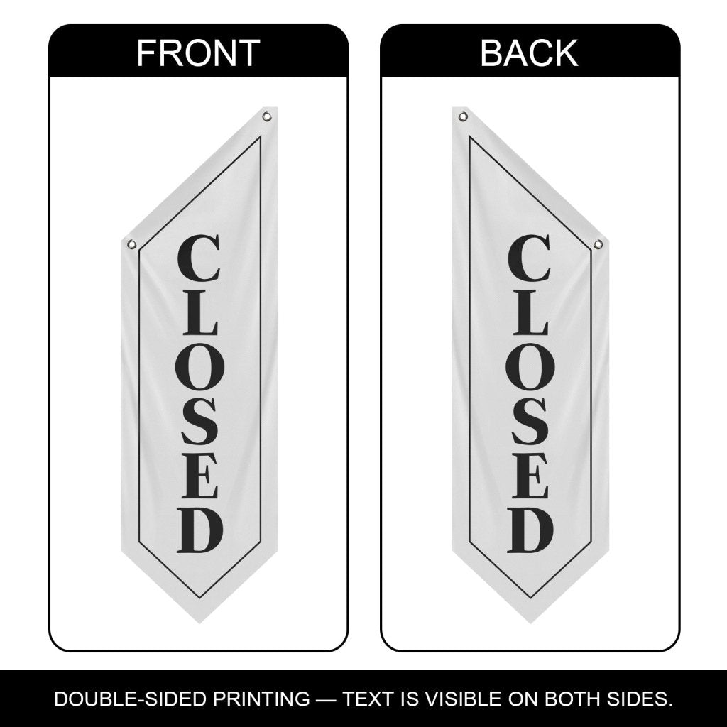 Double - Sided Fabric Closed Banner – White(Flag Only)