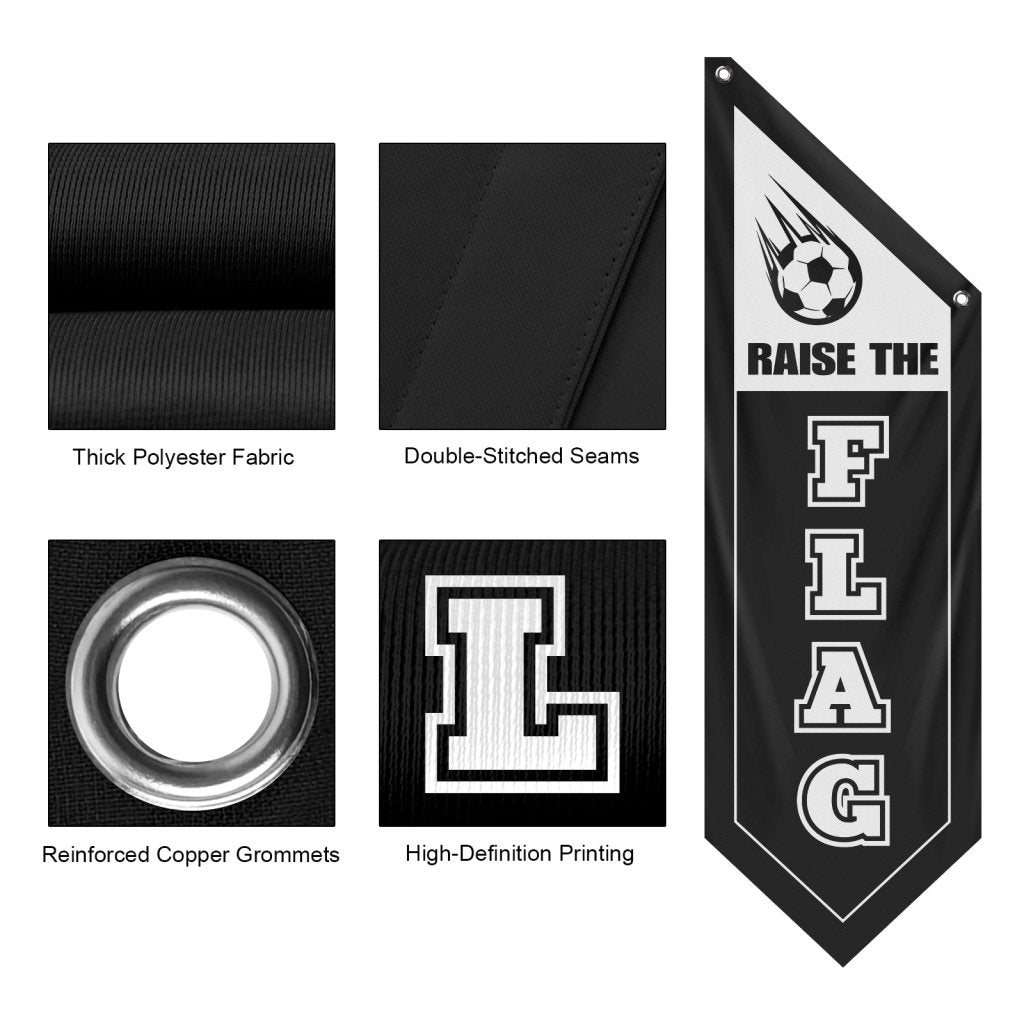 Double - Sided Raise The Flag Polyester Wall Flag, Black (Flag Only)