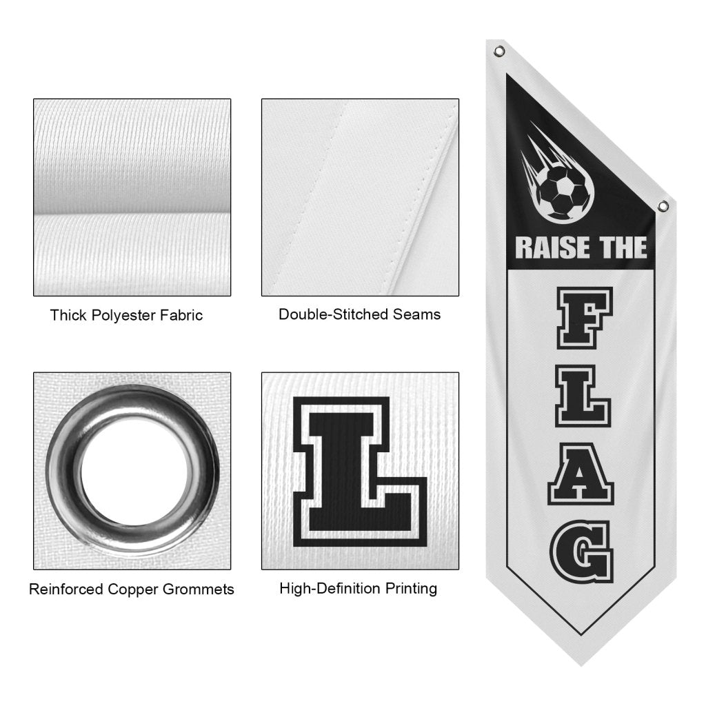 Double - Sided Raise The Flag Polyester Wall Flag, White (Flag Only)