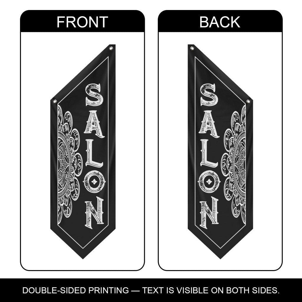 Double - Sided Salon Banner, Outdoor Hanging Open Flag – Black (Flag Only)