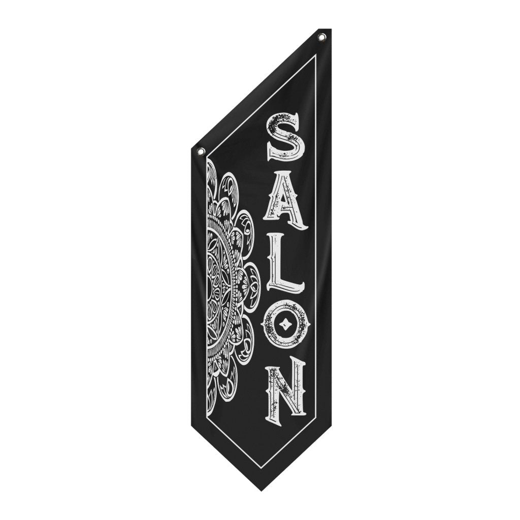 Double - Sided Salon Banner, Outdoor Hanging Open Flag – Black (Flag Only)