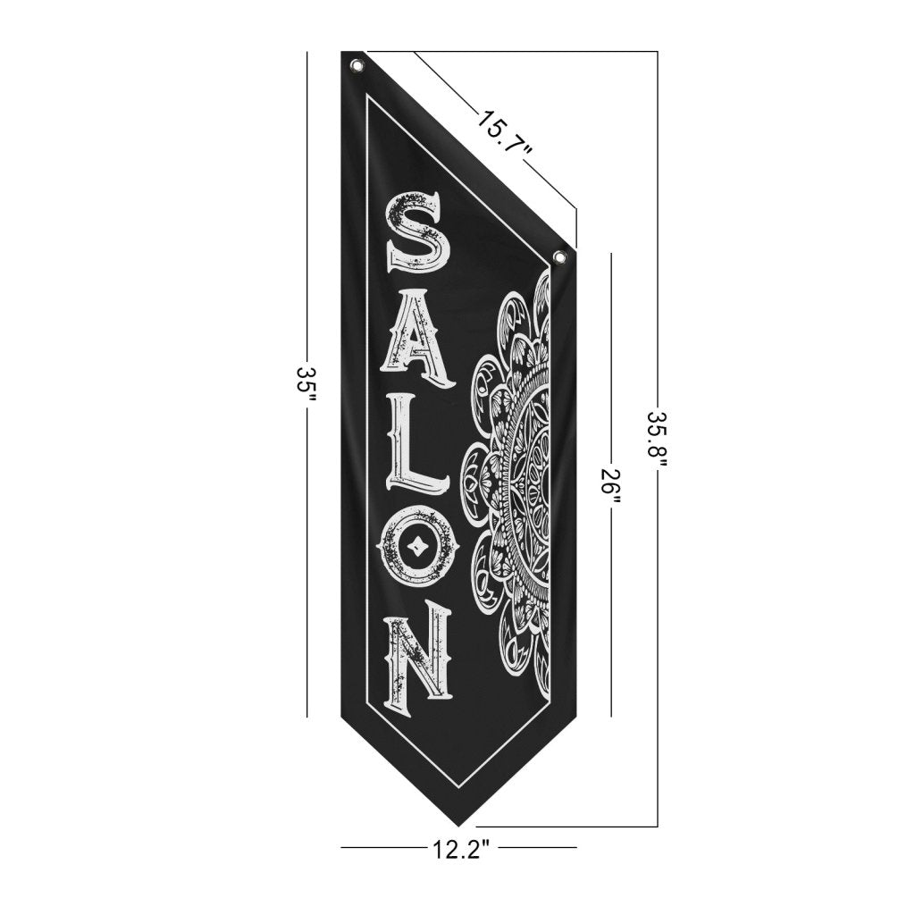 Double - Sided Salon Banner, Outdoor Hanging Open Flag – Black (Flag Only)