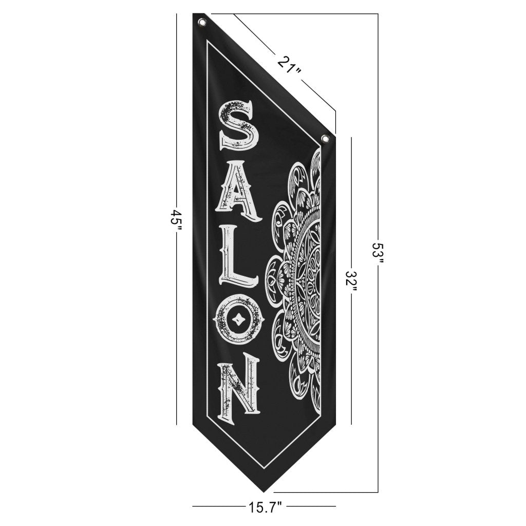Double - Sided Salon Banner, Outdoor Hanging Open Flag – Black (Flag Only)