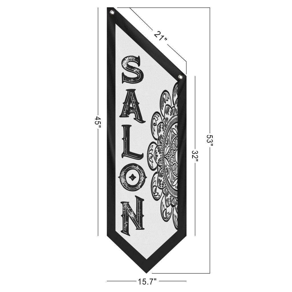 Double - Sided Salon Banner, Outdoor Hanging Open Flag – White (Flag Only)