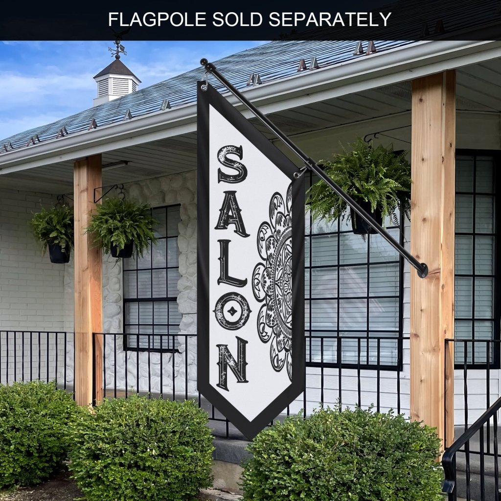 Double - Sided Salon Banner, Outdoor Hanging Open Flag – White (Flag Only)