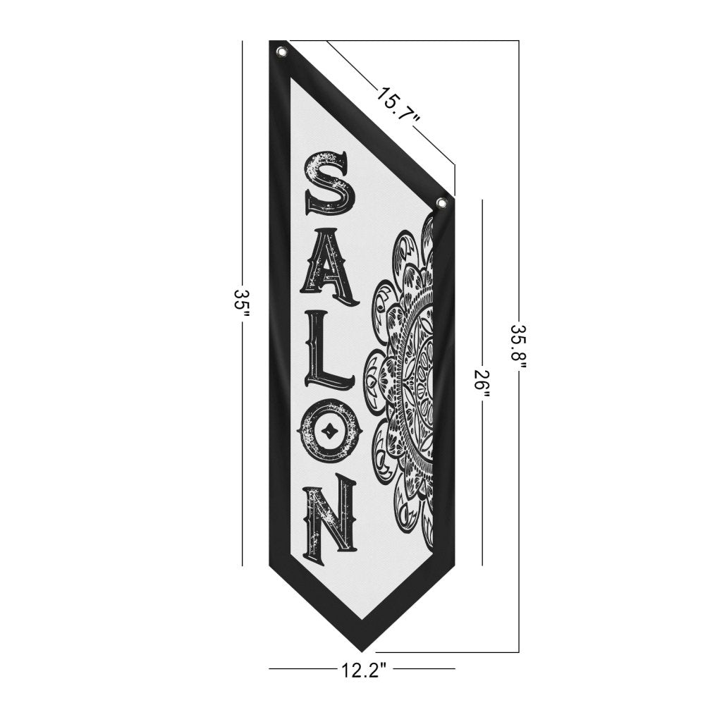 Double - Sided Salon Banner, Outdoor Hanging Open Flag – White (Flag Only)