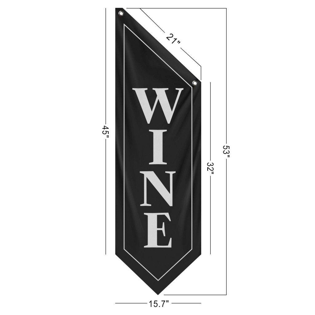 Double - Sided Vintage Wine Banner, Black (Flag Only)