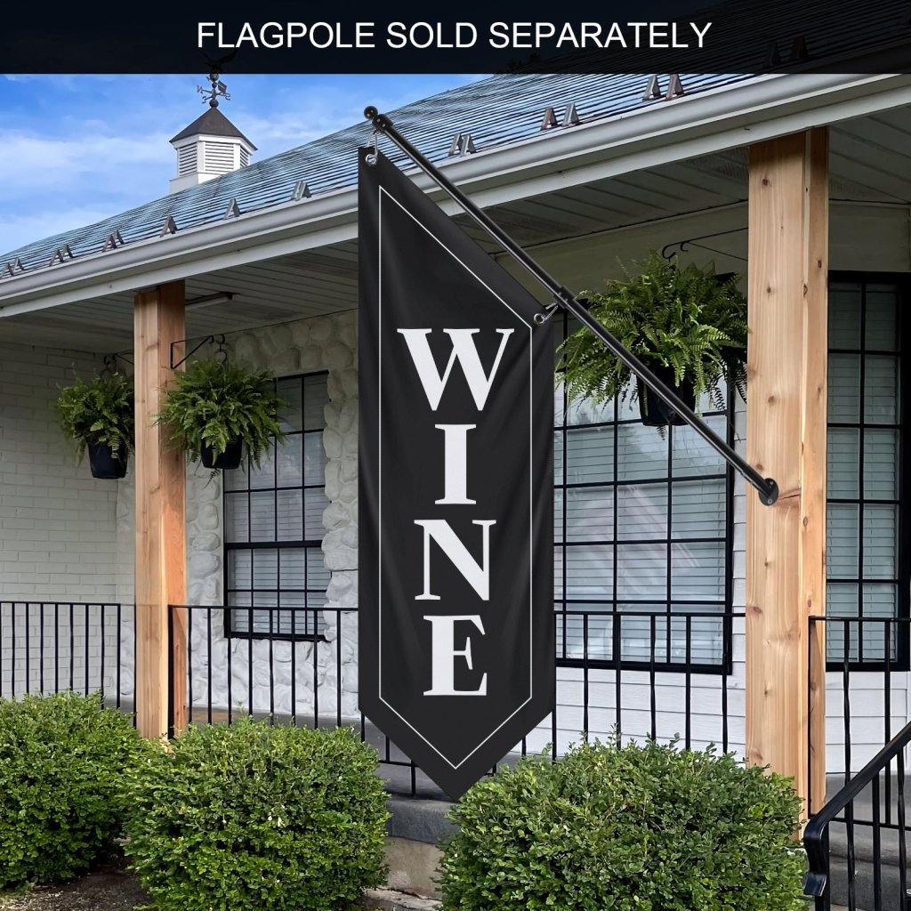 Double - Sided Vintage Wine Banner, Black (Flag Only)