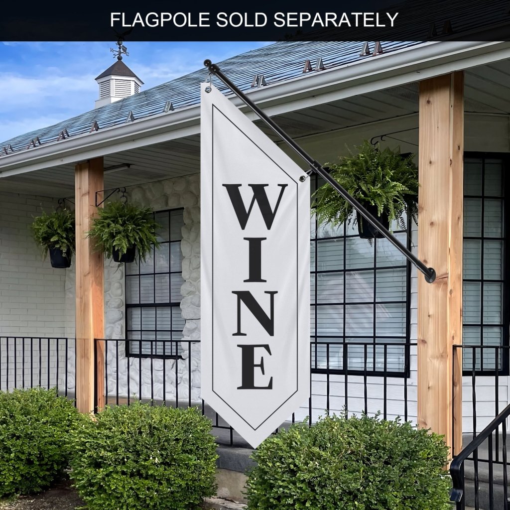 Double - Sided Vintage Wine Banner, White (Flag Only)