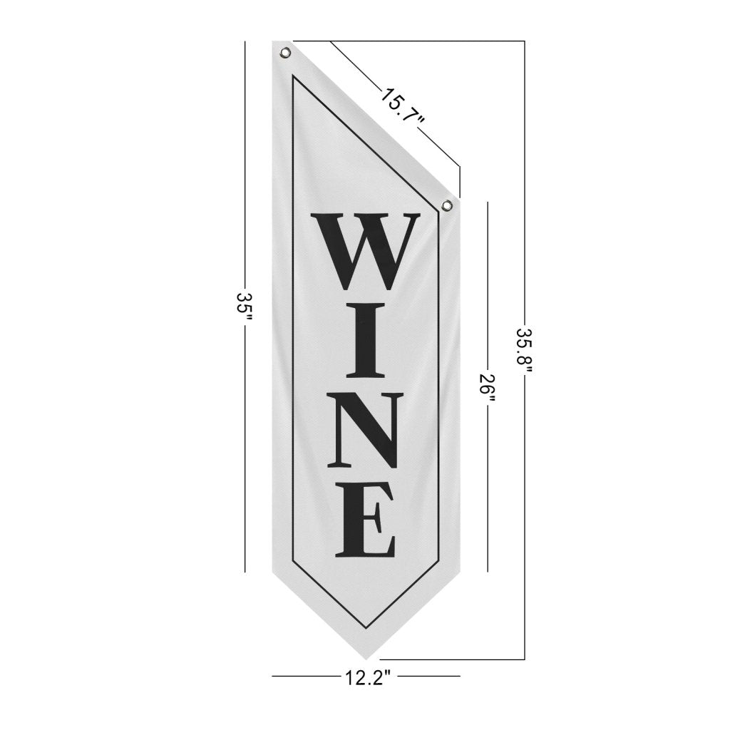 Double - Sided Vintage Wine Banner, White (Flag Only)