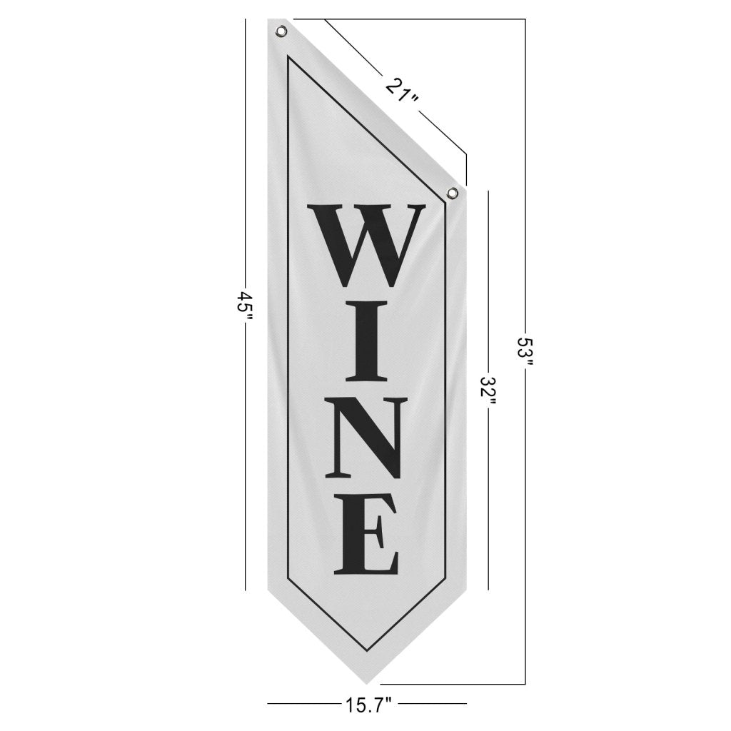 Double - Sided Vintage Wine Banner, White (Flag Only)