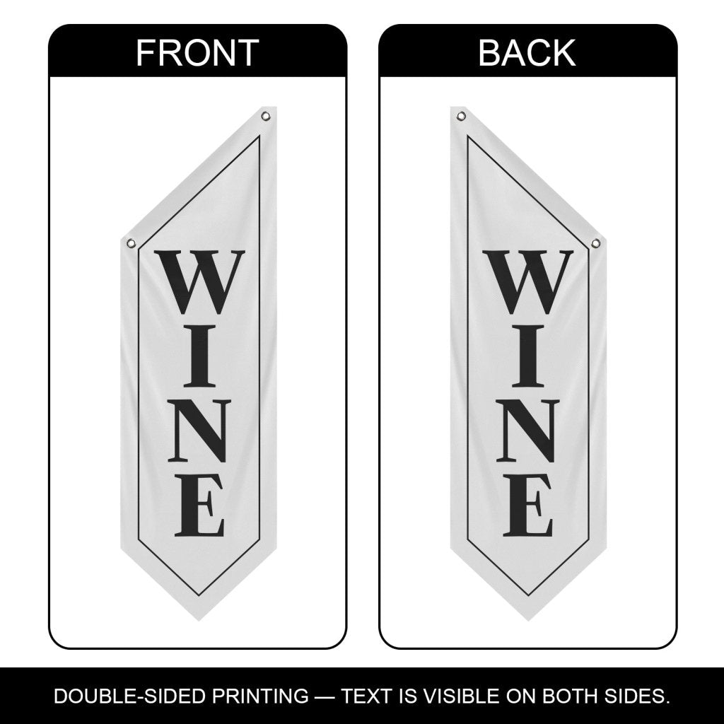 Double - Sided Vintage Wine Banner, White (Flag Only)