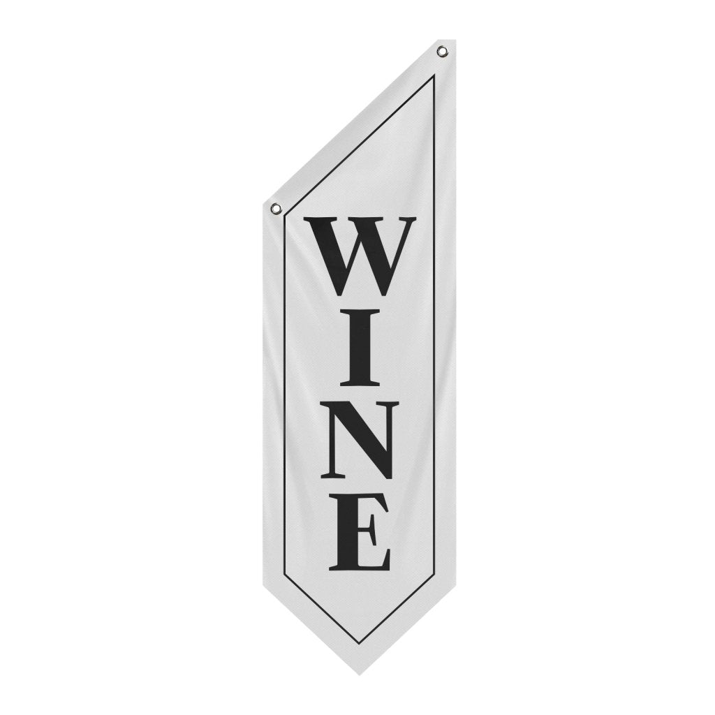 Double - Sided Vintage Wine Banner, White (Flag Only)