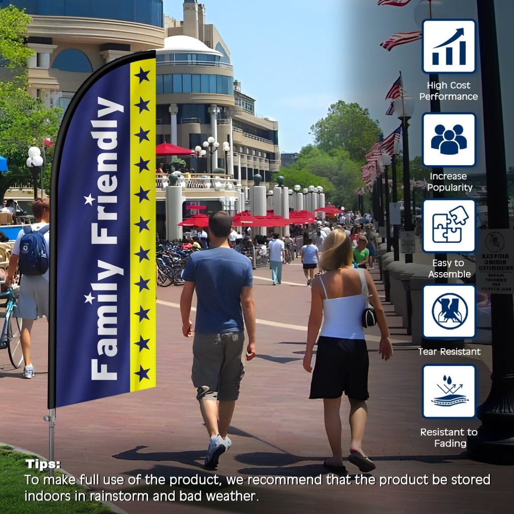 Family Friendly Presidents Day Festival Feather Flag