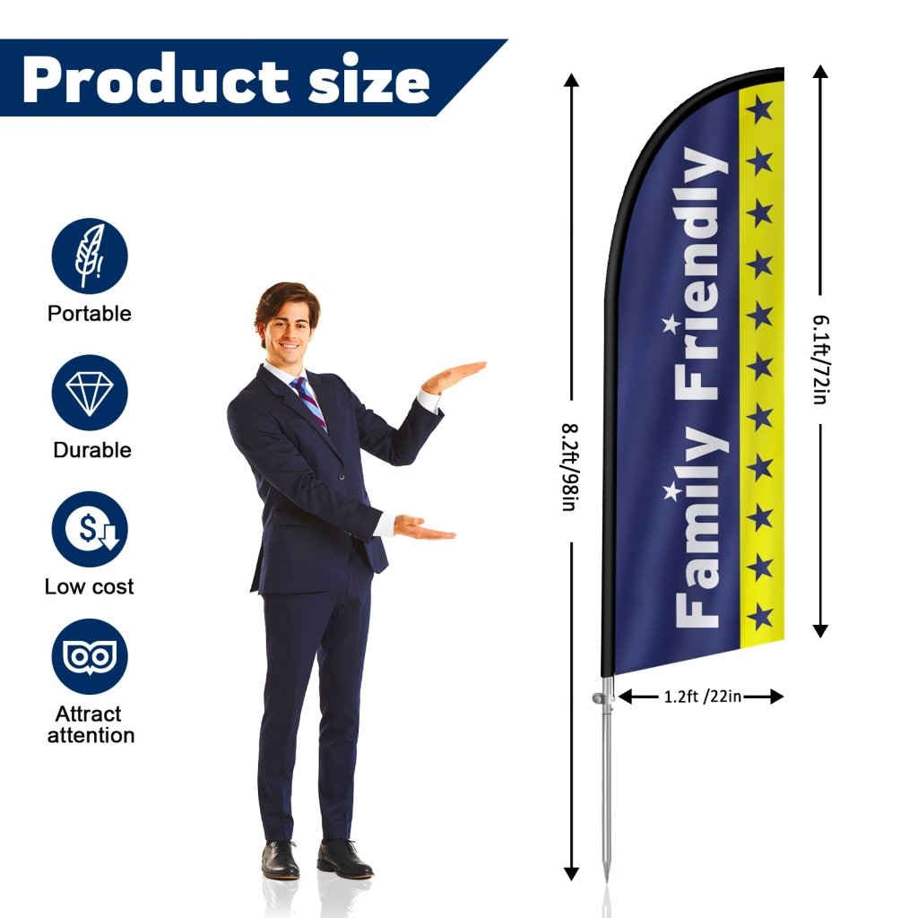 Family Friendly Presidents Day Festival Feather Flag
