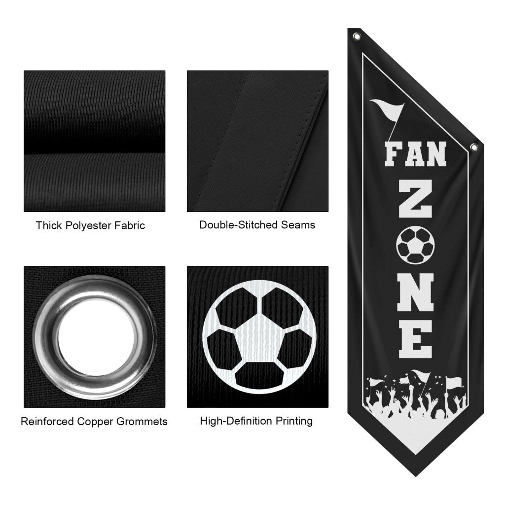 Fan Zone Double - Sided Wall Flag, Black , (Flag Only)