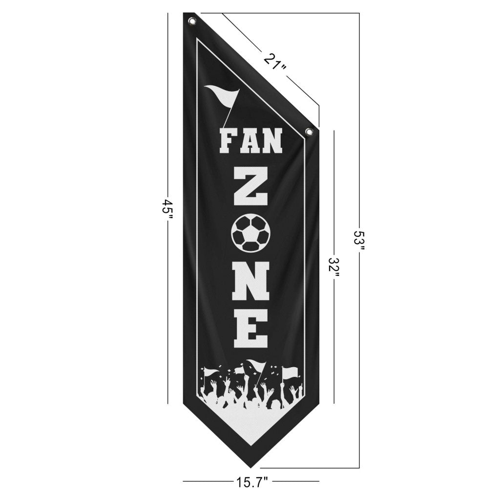 Fan Zone Double - Sided Wall Flag, Black , (Flag Only)