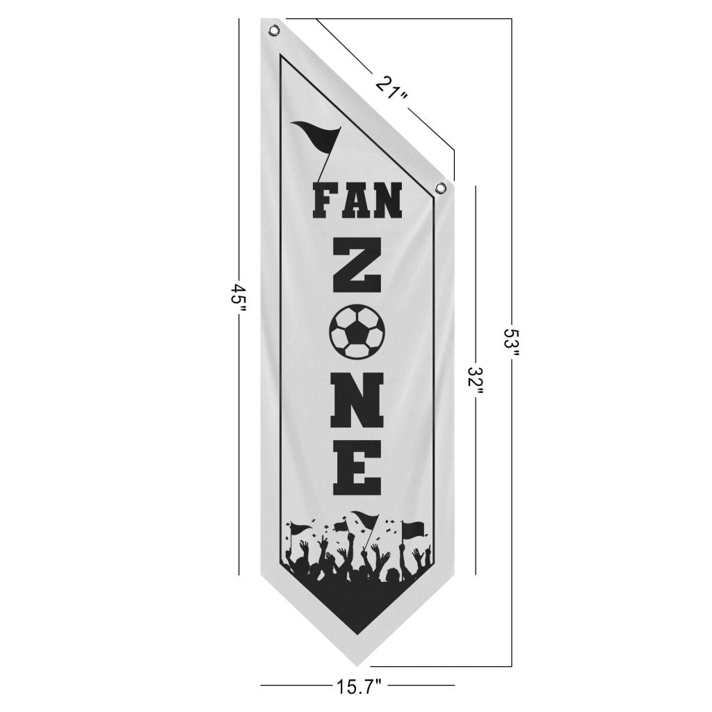 Fan Zone Double - Sided Wall Flag, White , (Flag Only)