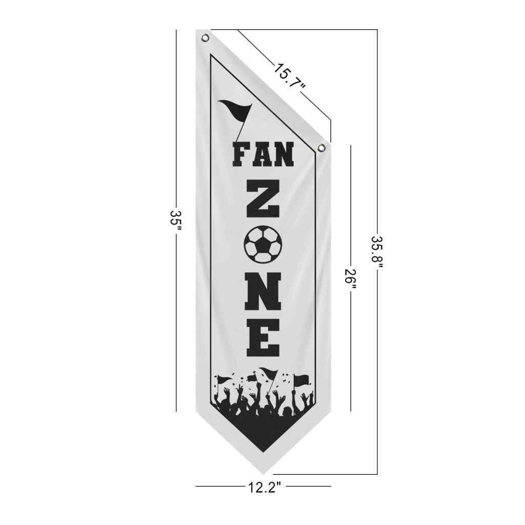 Fan Zone Double - Sided Wall Flag, White , (Flag Only)