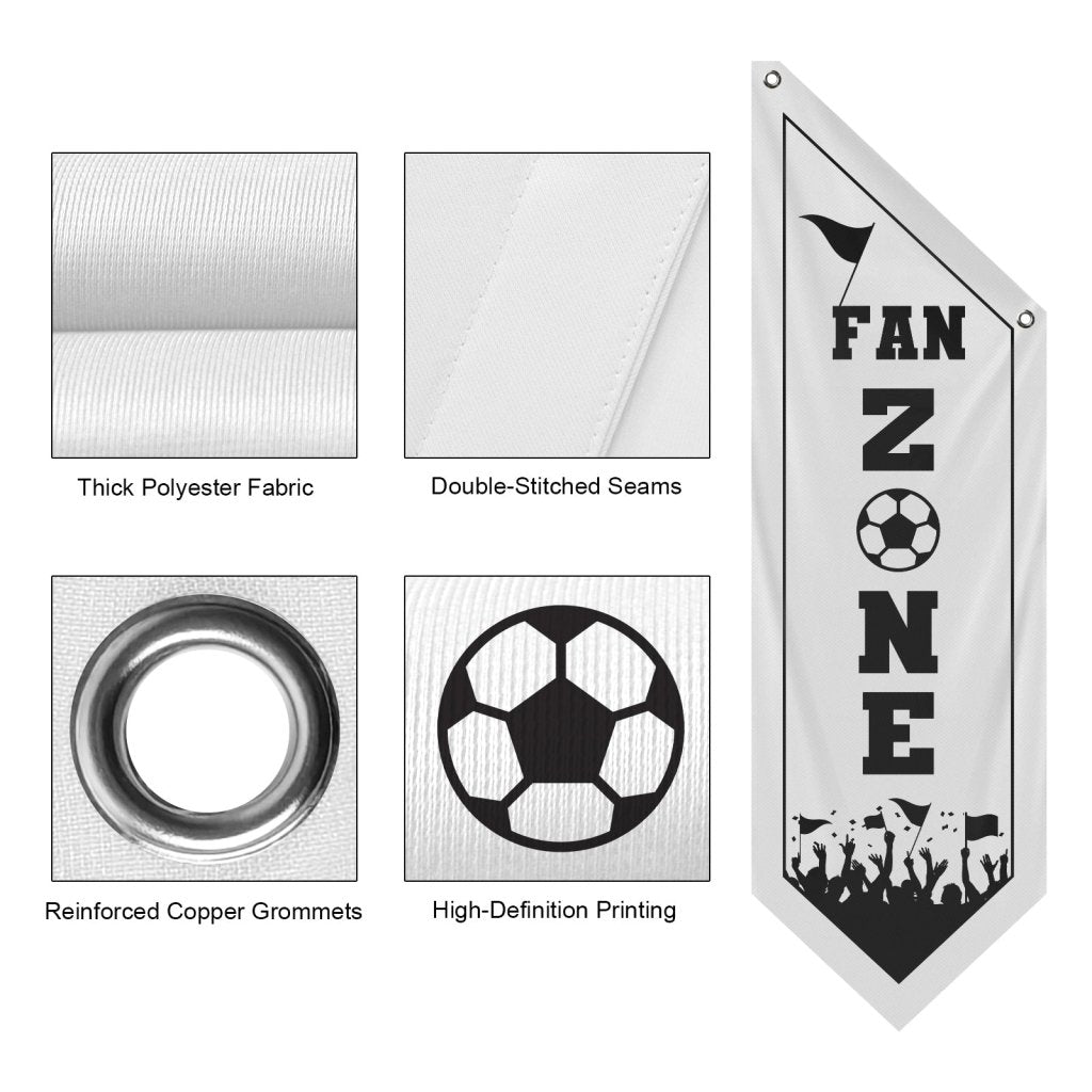 Fan Zone Double - Sided Wall Flag, White , (Flag Only)