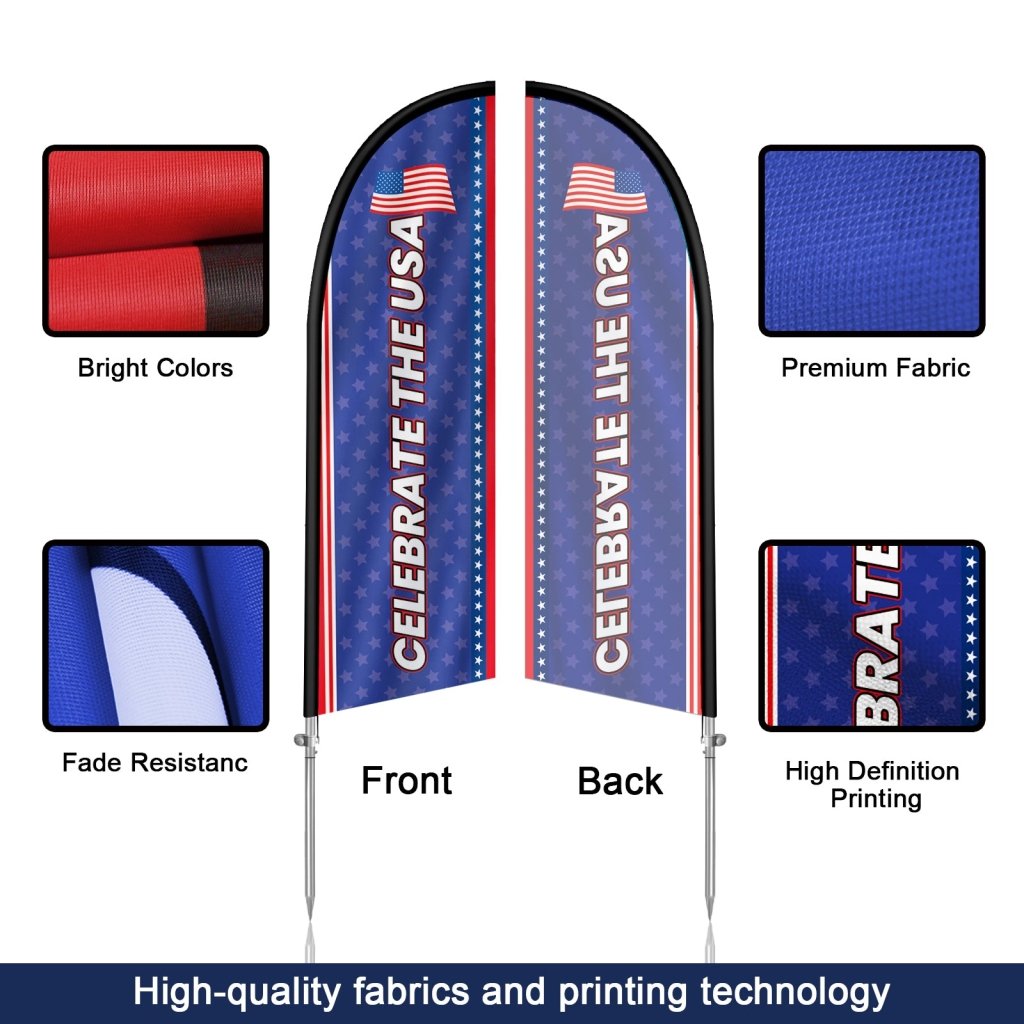 Feather Flag Kit 8FT, Patriotic USA Advertising Banner with Pole