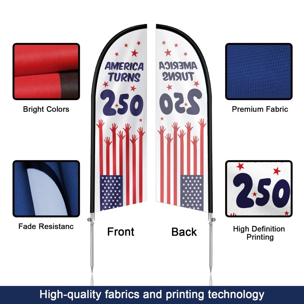 Feather Flag With Pole Kit 8FT Patriotic Advertising Flag