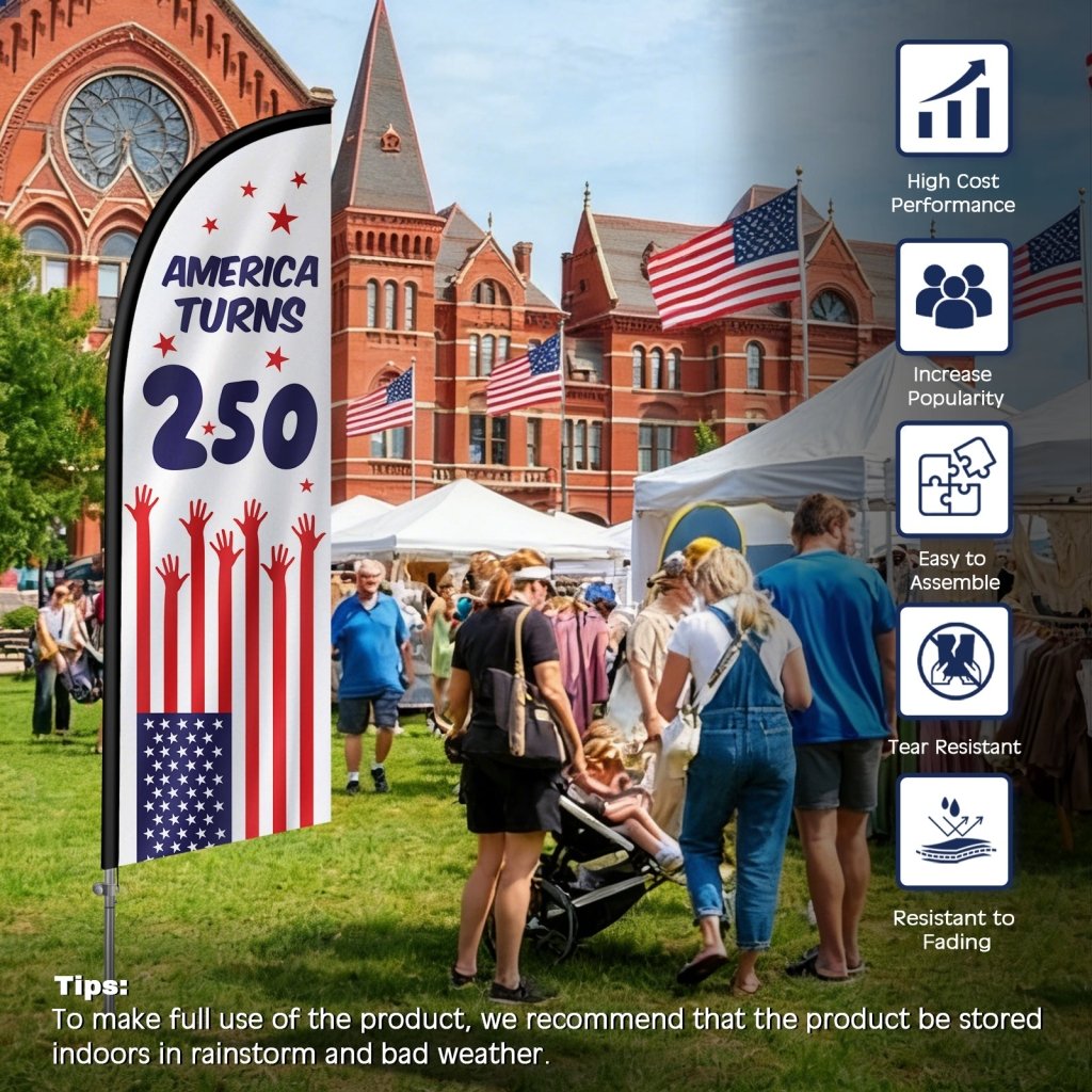 Feather Flag With Pole Kit 8FT Patriotic Advertising Flag