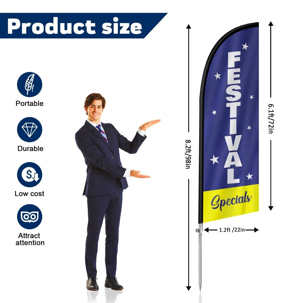 Festival Specials 8Ft Presidents Day Feather Flag Banner