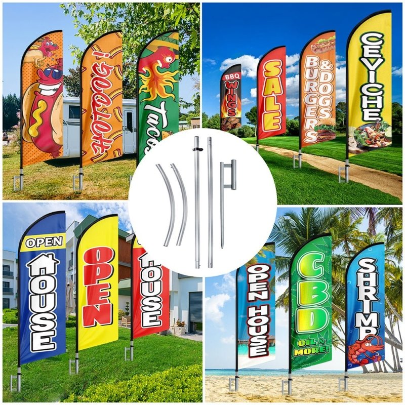 Flag Pole Hardware - 11FT FSFLAG Swooper Feather Flag Pole Kit(3.3m)