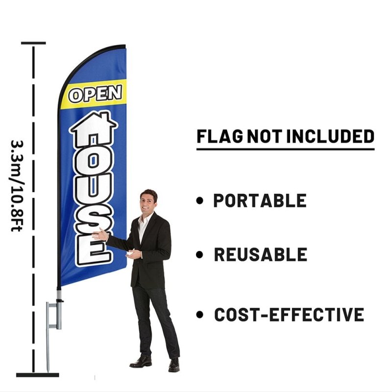 Flag Pole Hardware - 11FT FSFLAG Swooper Feather Flag Pole Kit(3.3m)