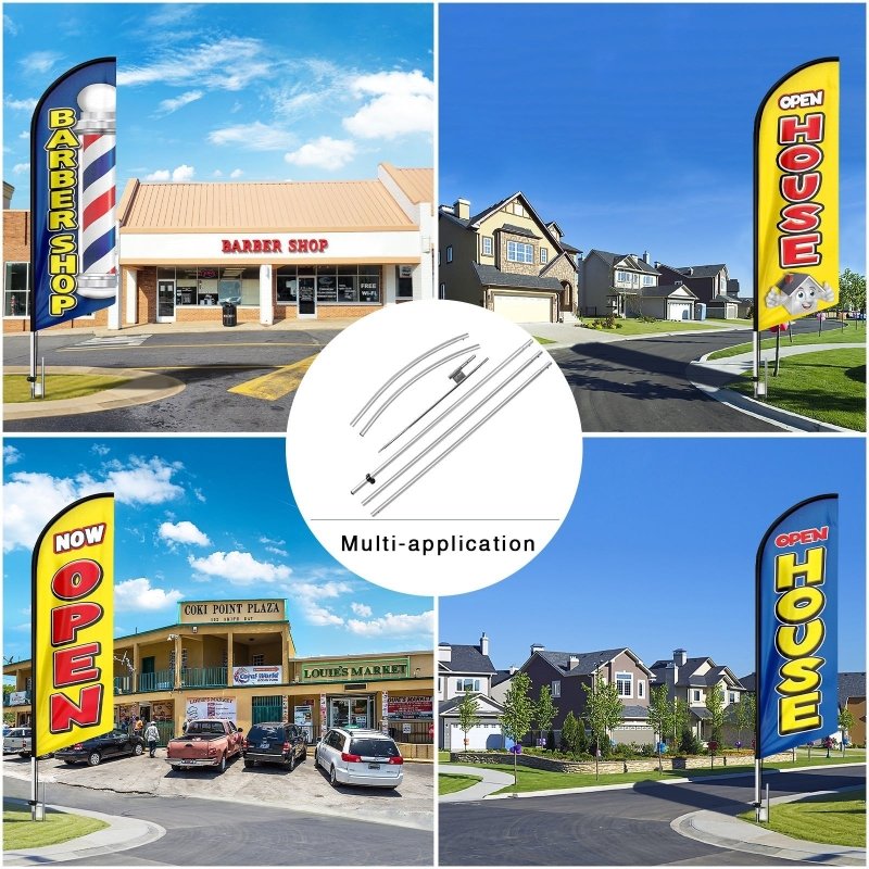 Flag Pole Hardware - 15 FT Aluminum Alloy Flagpole with Ground Spike/Heavy Duty Base(4.3 pole kit)