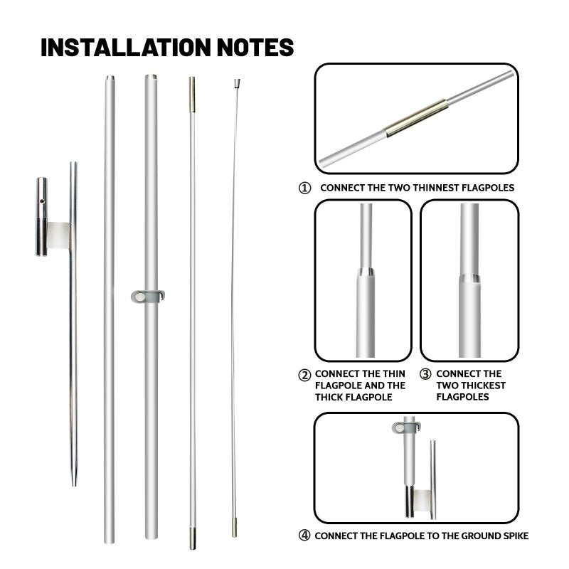 FSFLAG 11Ft Feather Flag Poles Kit - feather flag replacement pole(3.4 pole kit)