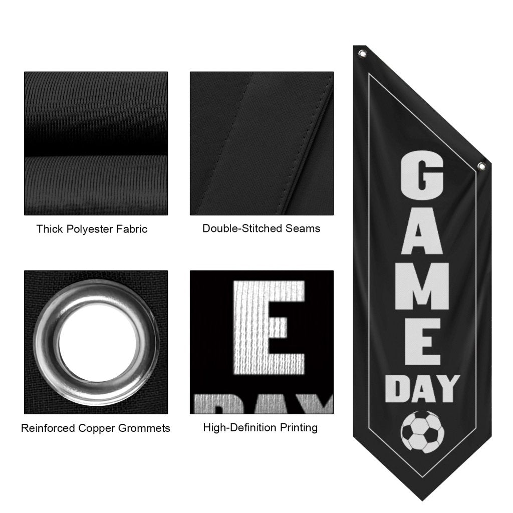 Game Day Sports Banner, Double - Sided Fabric Football Flag (Flag Only)