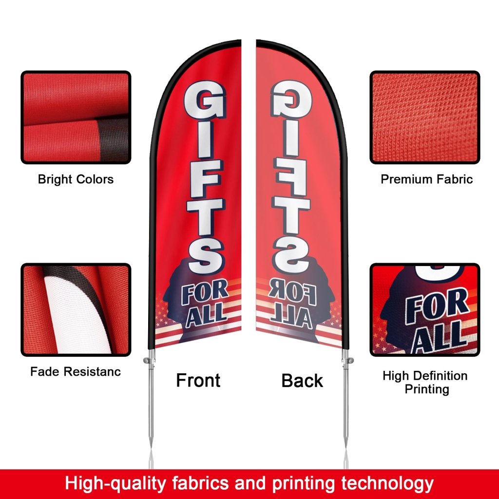 Gifts for All Presidents Day Banner Washington’s Birthday Feather Flag