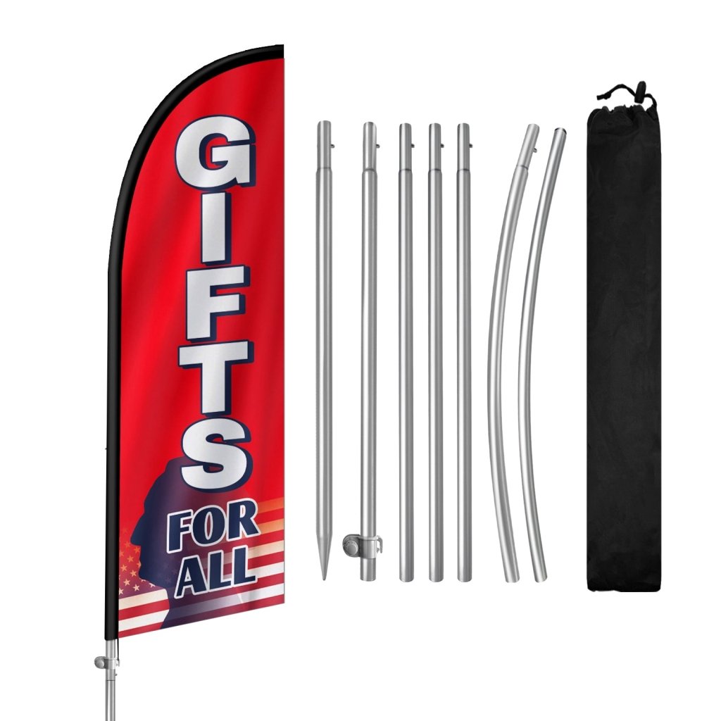 Gifts for All Presidents Day Banner Washington’s Birthday Feather Flag