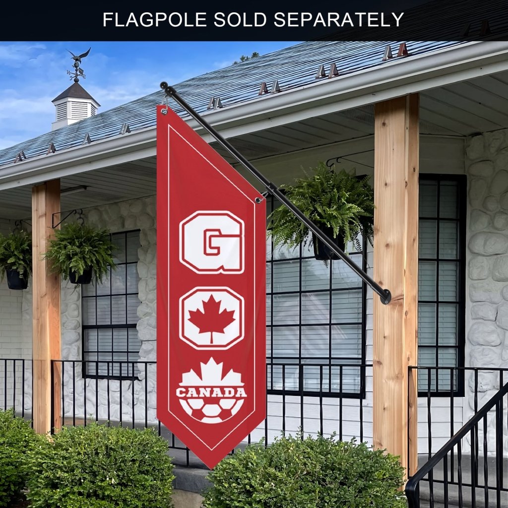 GO CANADA Fan Banner, Double - Sided Red & White Printed Flag(Flag Only)