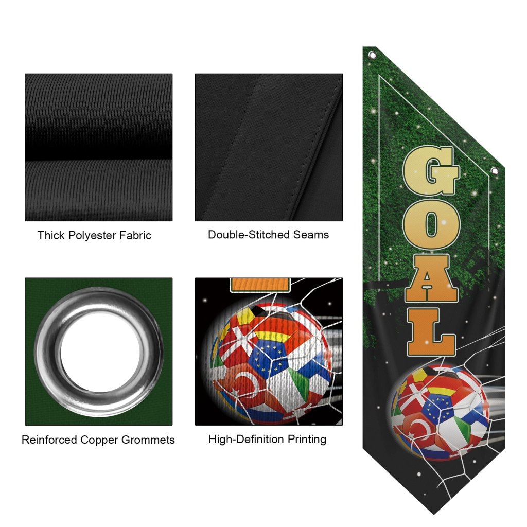 Goal Soccer Banner for Sports Bar, Stadium, Fan Room (Flag Only)