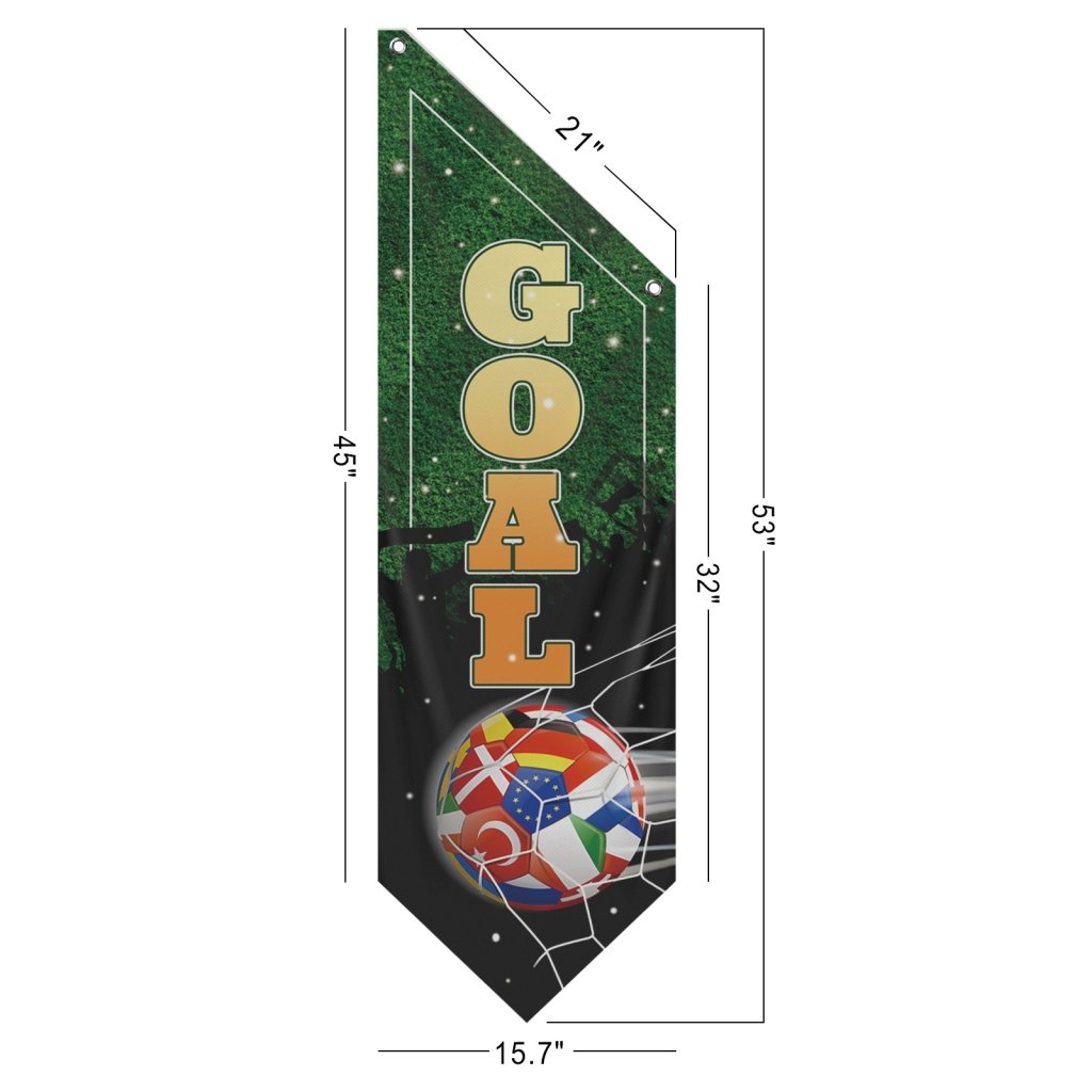 Goal Soccer Banner for Sports Bar, Stadium, Fan Room (Flag Only)
