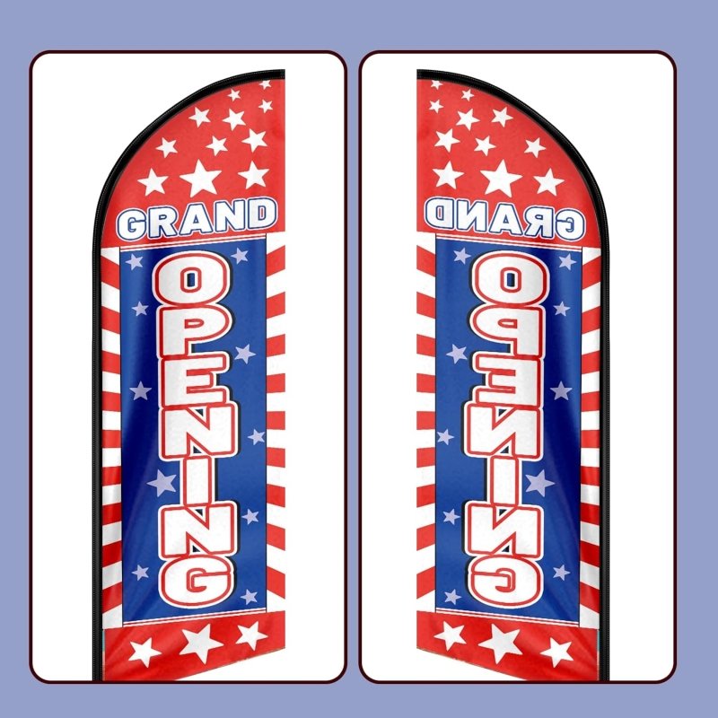 Grand Open Sign - 11FT Grand Opening Advertising Swooper Feather Flag Fit 15FT Flagpole(Flagpole Not Included 4.3)
