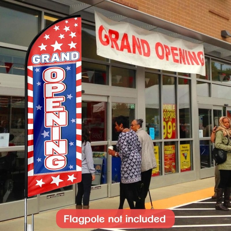 Grand Open Sign - 11FT Grand Opening Advertising Swooper Feather Flag Fit 15FT Flagpole(Flagpole Not Included 4.3)