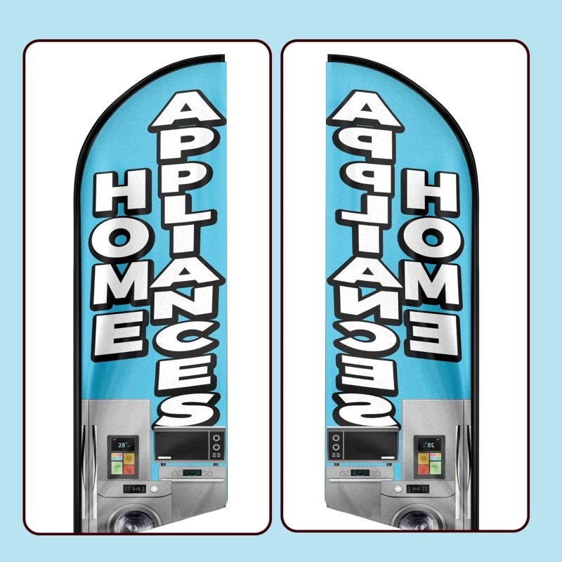 Home Appliances Themed Feather Flag, 11FT Home Appliances Advertising Swooper Flag Fit 15FT Flagpole(Flagpole Not Included 4.3)
